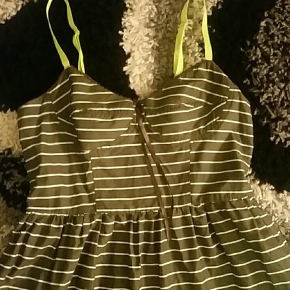 Sold in bundle olive dress w colorful stripes - Picture 2 of 3