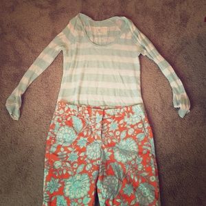 Gap striped top + J crew Bermuda shorts