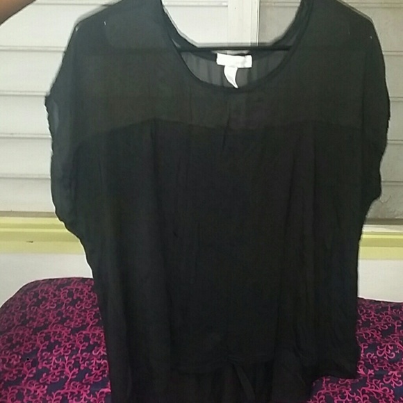 Sheer top design black top
