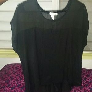 Sheer top design black top