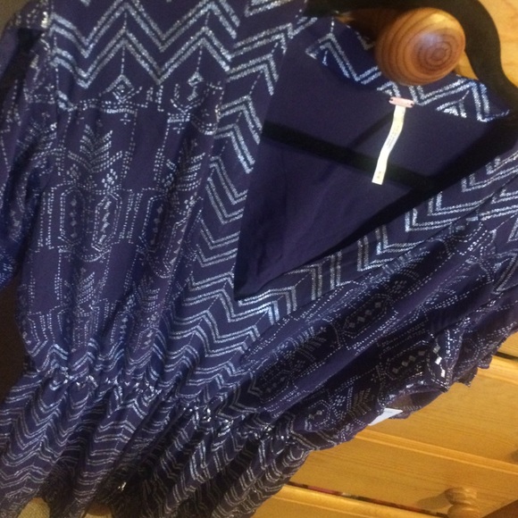 Free People navy and silver dress