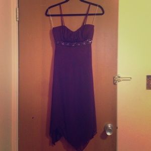 Purple semi formal dress with pretty beaded detail