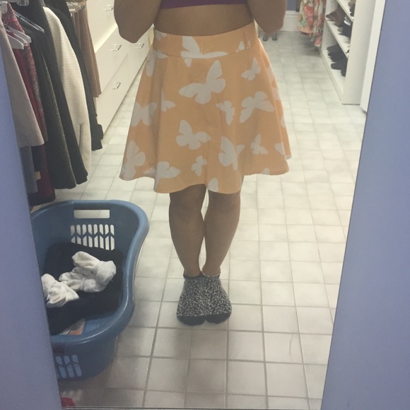Peach Butterfly Skater Skirt - Picture 4 of 4