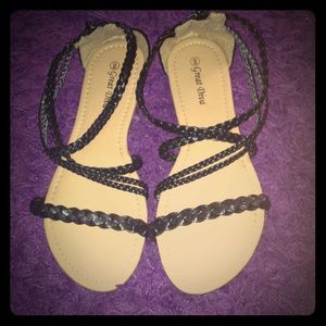 Braided strapped sandals