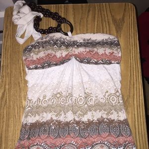 Halter top with bead halter