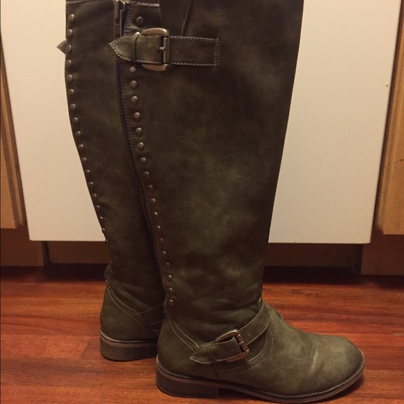 tall grey riding boots