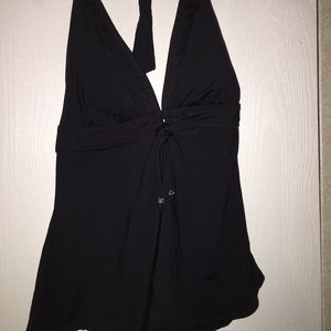 Black halter swim suit top