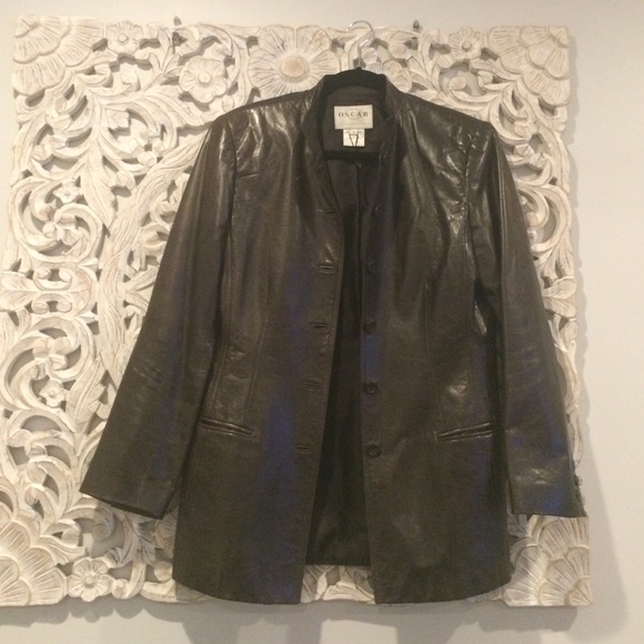 Genuine Oscar de la Renta leather jacket