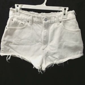 Levi's White High Waisted Shorts