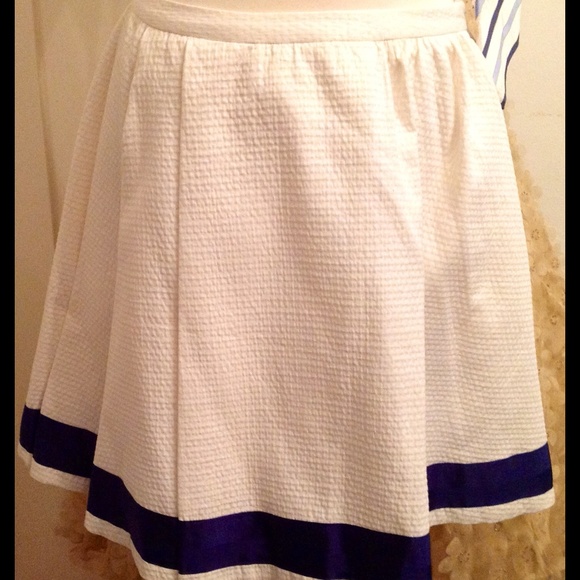 Valentino Wht Waffle Grosgrain Circle Skirt - Picture 4 of 4