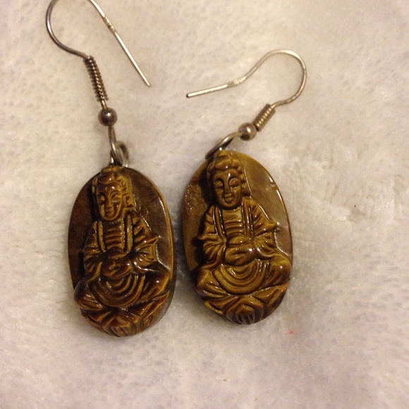 Tiger's Eye Buddha Earring