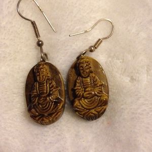 Tiger's Eye Buddha Earring