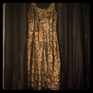 Vintage cut out gold dress