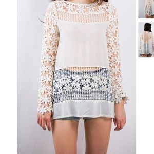 Floral crochet tunic