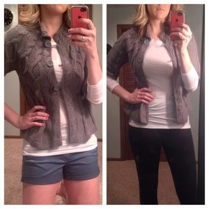 Button down knit poncho, sweater, jacket.