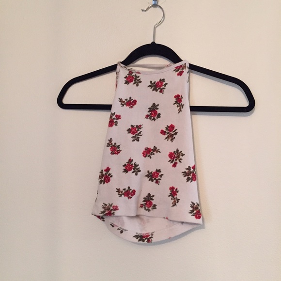 BRANDY MELVILLE Ribbed Floral Halter