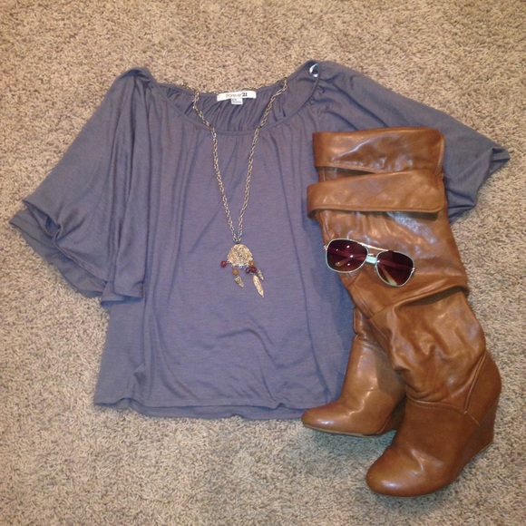 Grey batwing dolman shirt short sleeve