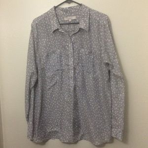 Ann Taylor Loft | Heart Print Button Up | size XXL