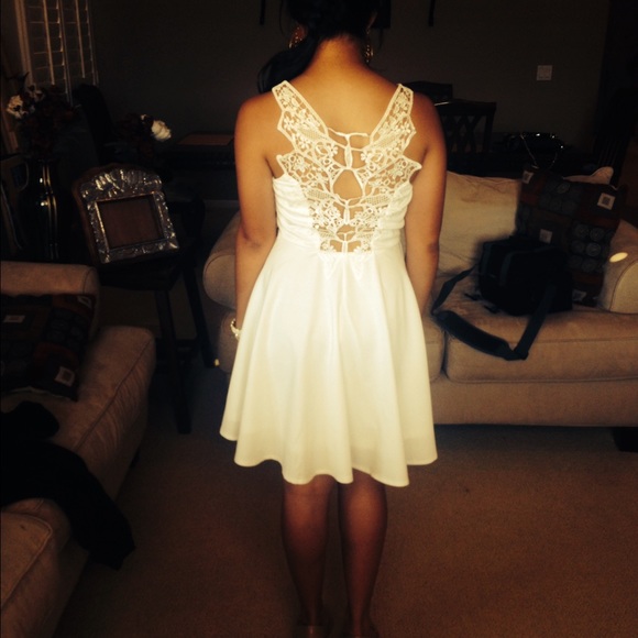 White lacy butterfly dress