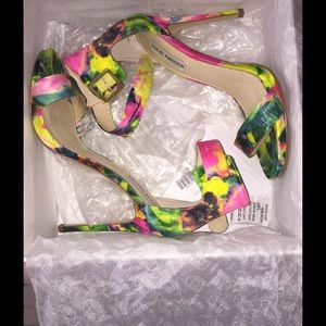 Floral strappy heels