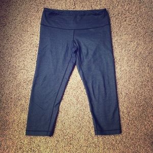 Blue denim lululemon wunder under capris