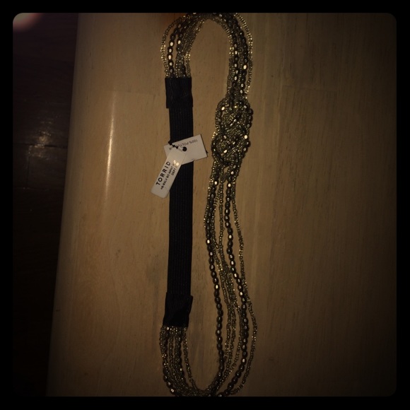 SOLD!New, 6 strand, light hold beaded headband To