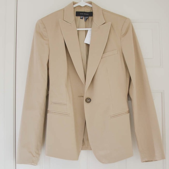 Zara tan khaki beige camel blazer
