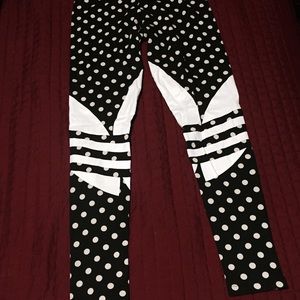 Black&White Polka Dot Adidas Originals Leggings
