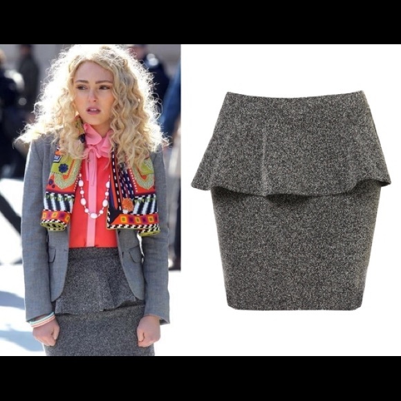 ISO HERRINGBONE PEPLUM SKIRT