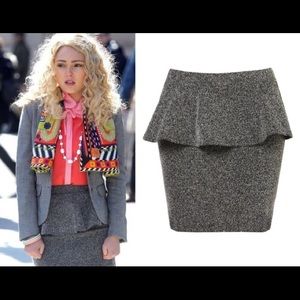 ISO HERRINGBONE PEPLUM SKIRT