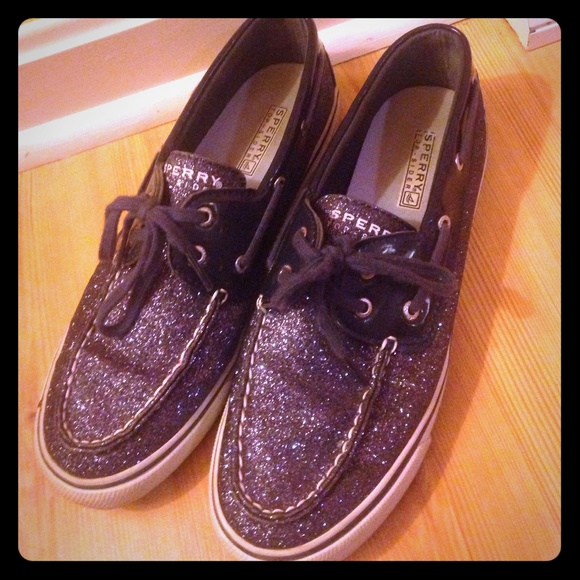 Navy blue sparkly sperrys!