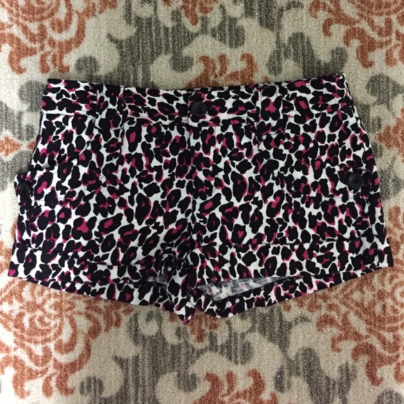 Leopard Print Cotton Shorts