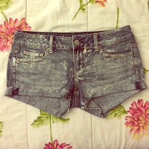 Glittered Denim Shorts