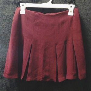 Burgundy Pleated Tennis Skirt