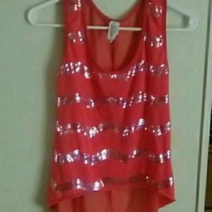 Sequined Chevron tank top