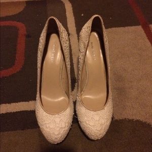Nine West white heels