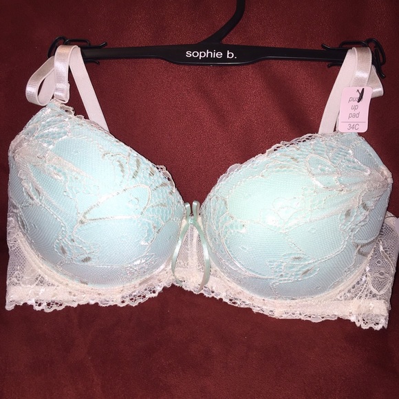 Mint lace bra