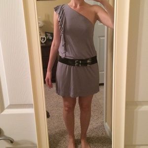 Express ruffled one shoulder dress