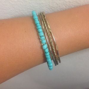 Gold & turquoise bangles