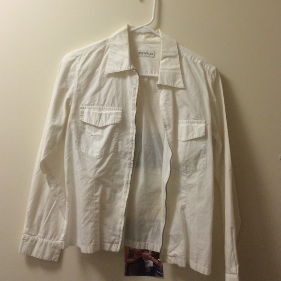 White zipper light over jacket