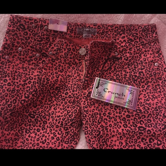 💞🐾PINK & BLACK LEOPARD JEANS SKINNY LEG - Picture 2 of 4