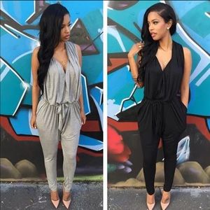 Grey/black romper