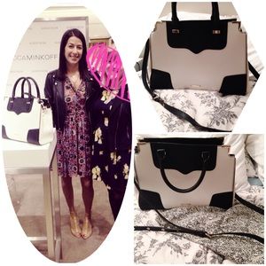 Rebecca Minkoff AUTOGRAPHED Amorous Satchel B&W