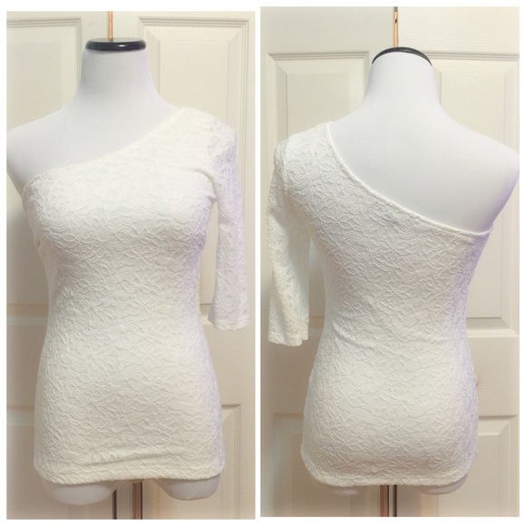 White half shoulder top