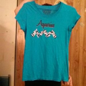 Blue cap sleeve t-shirt NWOT