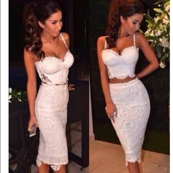 Sexy Two piece tops and skirt