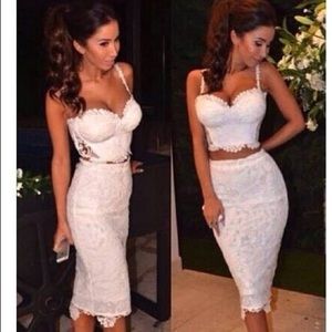 Sexy Two piece tops and skirt