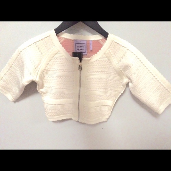 Unworn- Herve Leger Crop Zipper Top