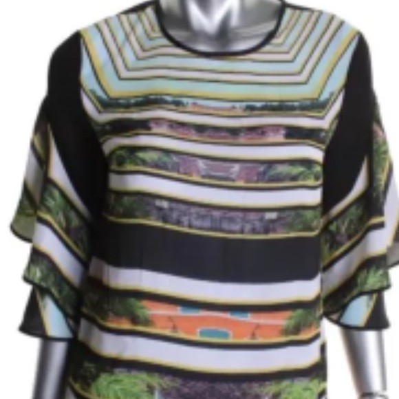 Clover Canyon top NWT silk printed.Tag XS -Med
