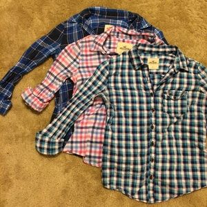 ! Bundle ! 3 Hollister Plaid Button Downs